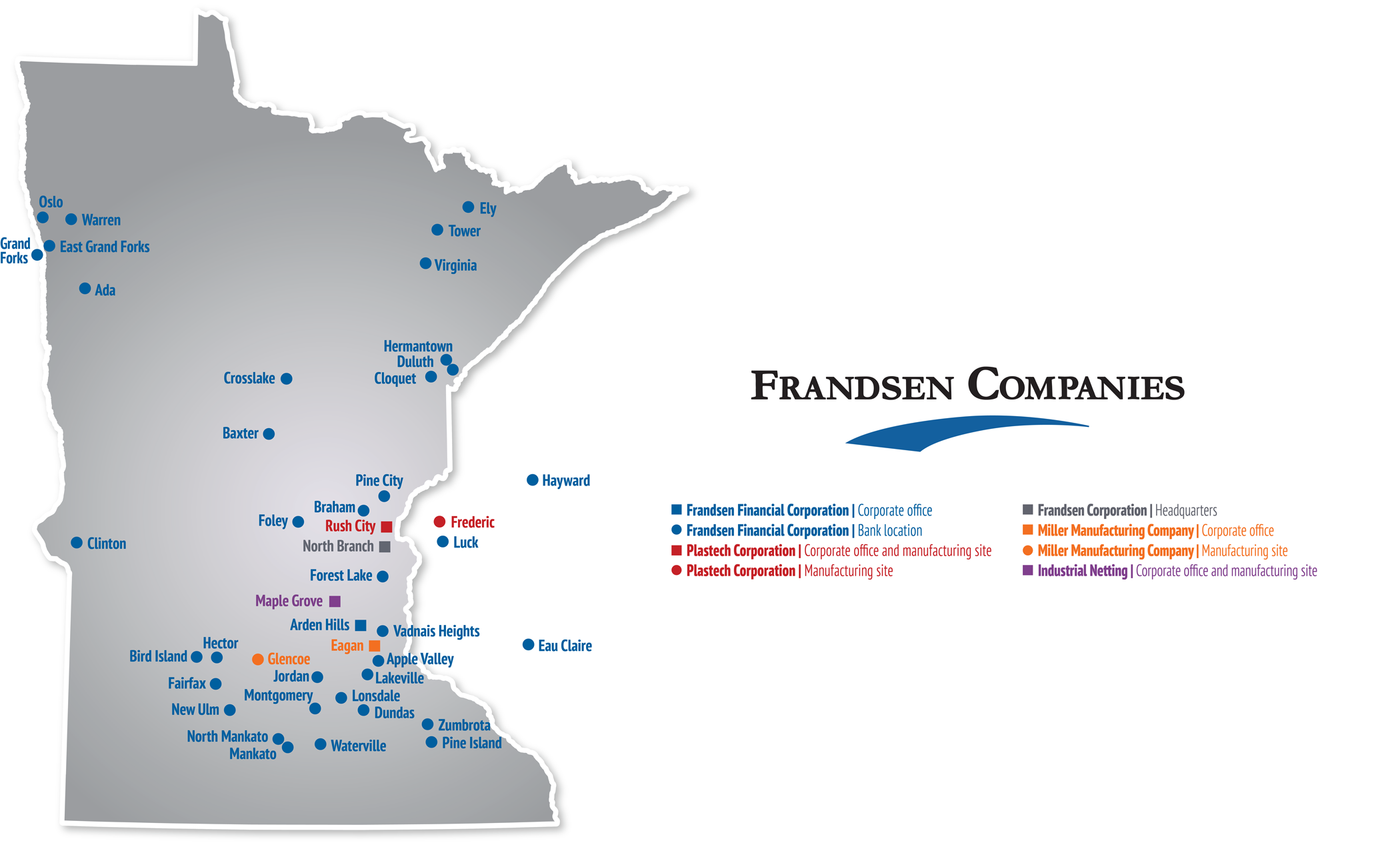 Frandsen Companies Map - Plastech Corporation