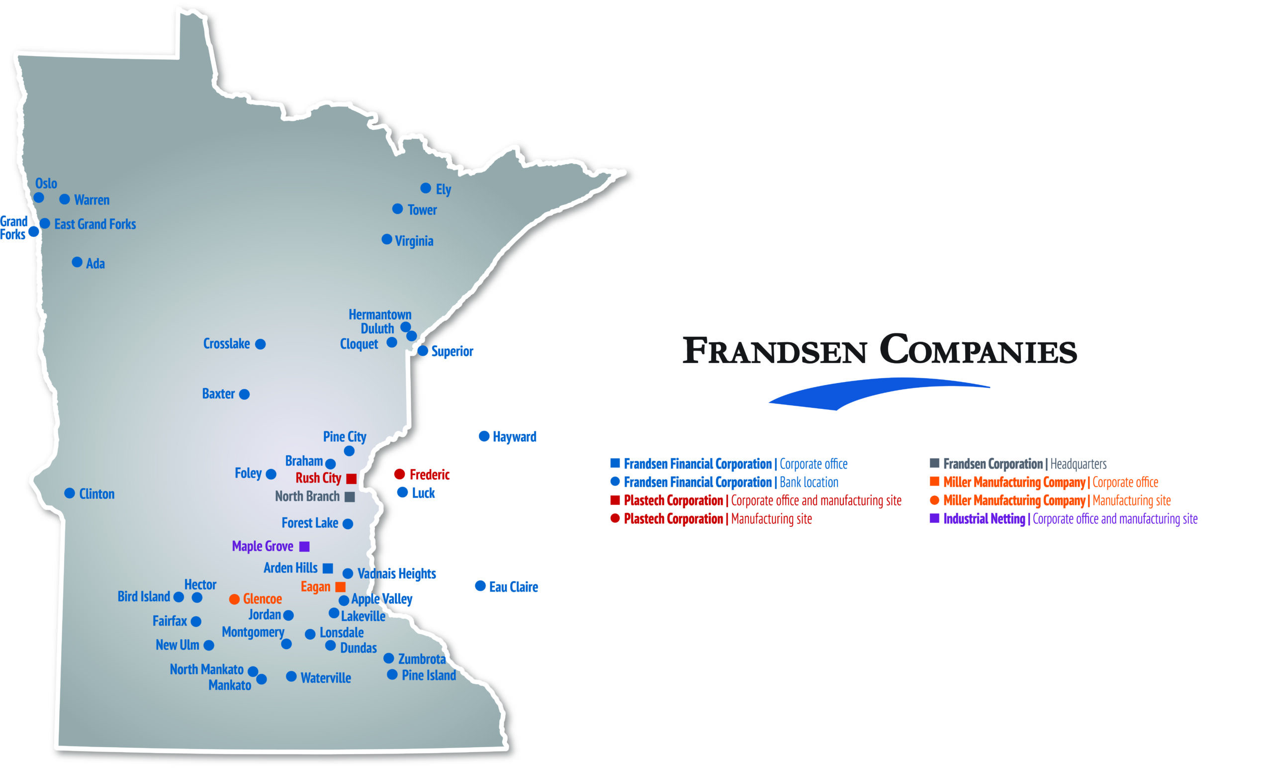 Frandsen Companies Map - Plastech Corporation