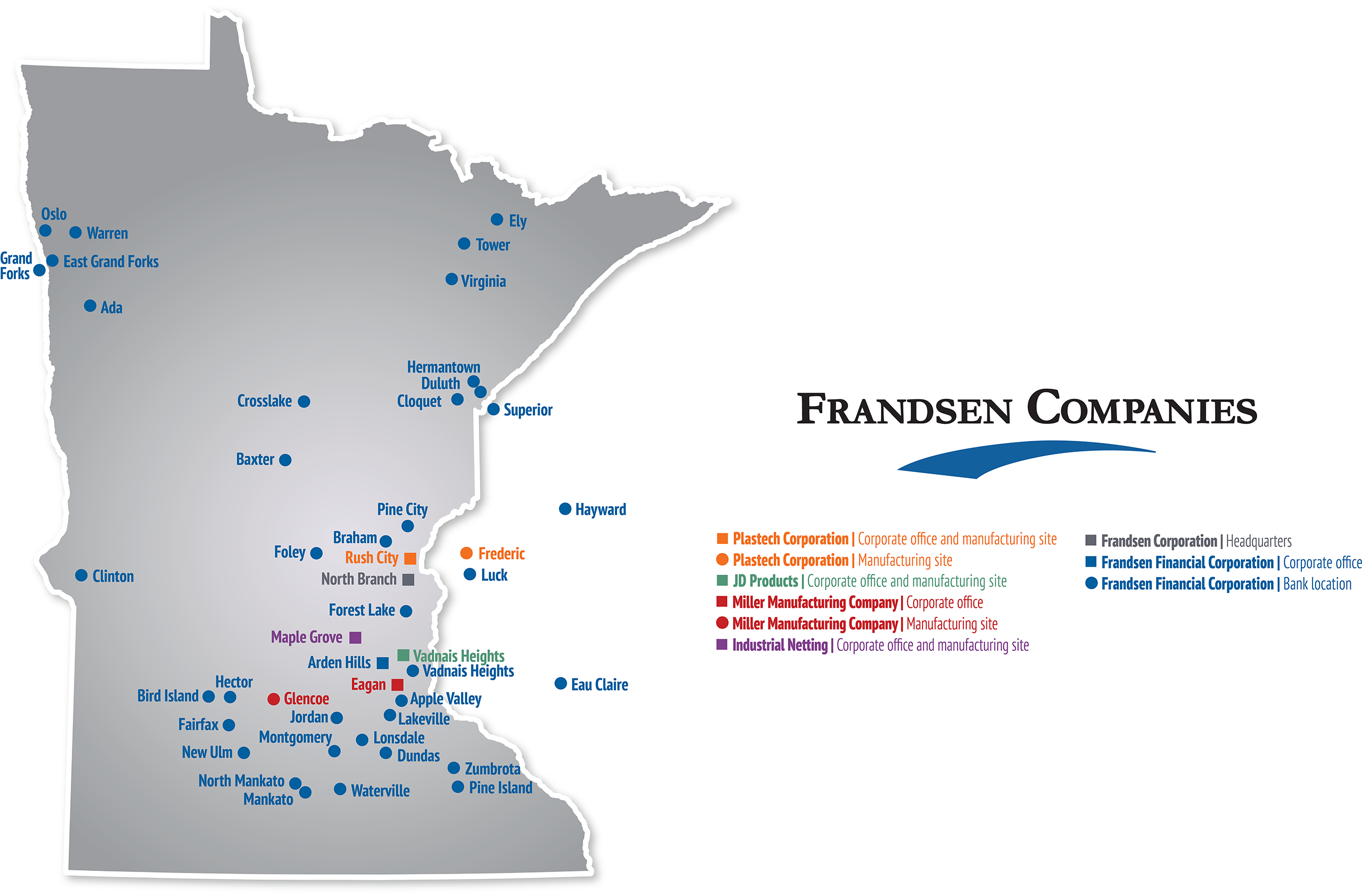 Frandsen Companies Map - Plastech Corporation